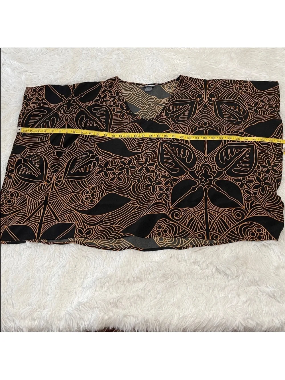 Manuhealii Black and Goldenrod Caftan Top XS-S